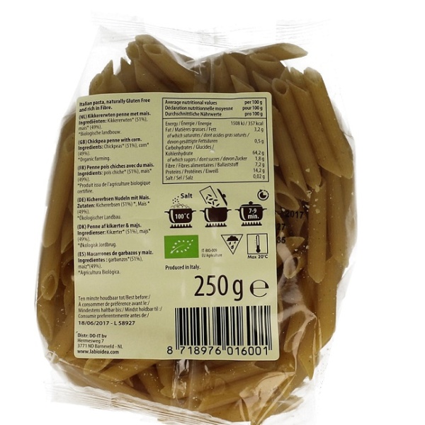 La Bio Idea Kikkererwten Penne 250 gram - Afbeelding 2