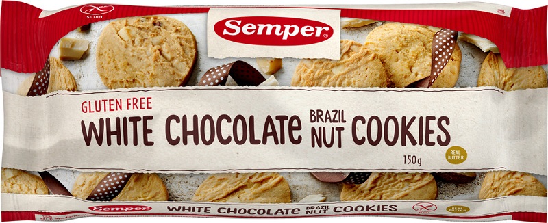 Semper White Chocolate Brazil Nut Cookies 150 gram
