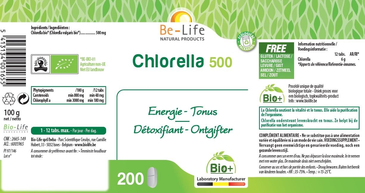 Be-Life Chlorella 500 Tabletten - Afbeelding 2
